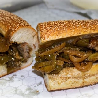 Nicky's Sausage & Peppers Sub (Half)